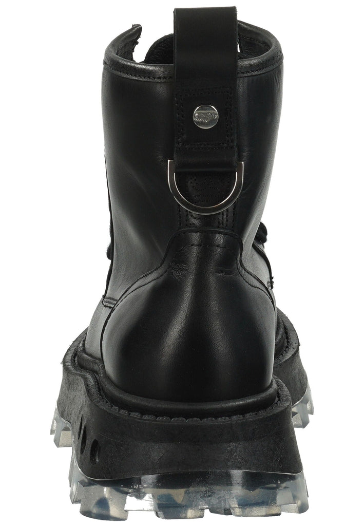 Buffalo Stiefelette Leder Schwarz Warmfutter
