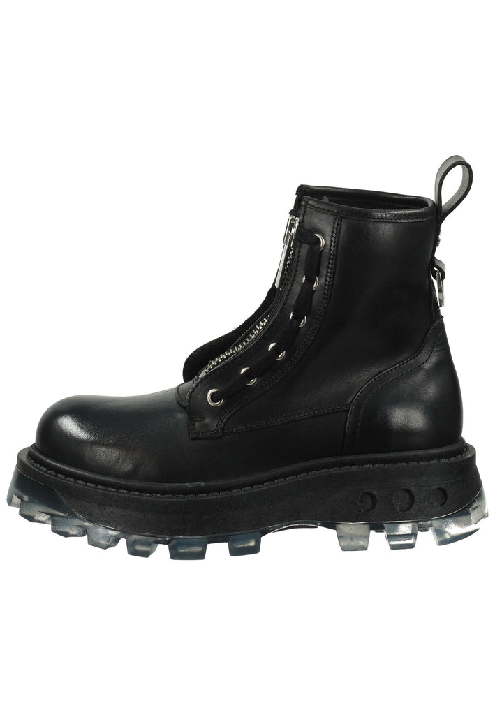 Buffalo Stiefelette Leder Schwarz Warmfutter