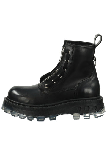 Buffalo Stiefelette Leder Schwarz Warmfutter