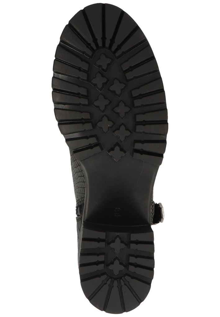 Buffalo Stiefelette Leder Struktur Schwarz