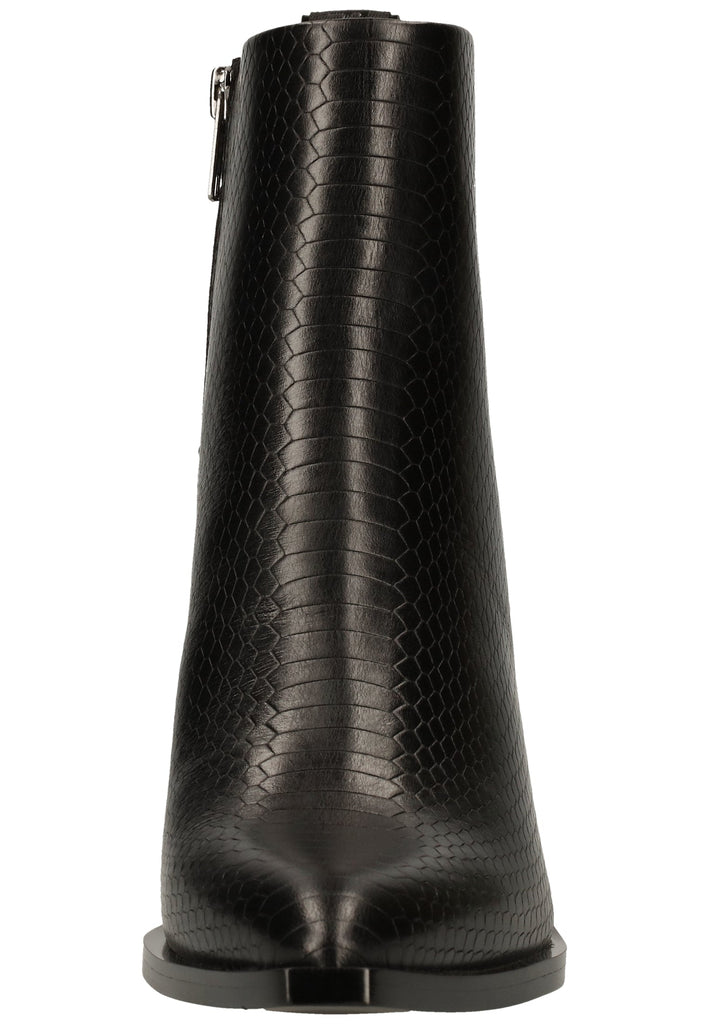 Buffalo Stiefelette Leder Struktur Schwarz