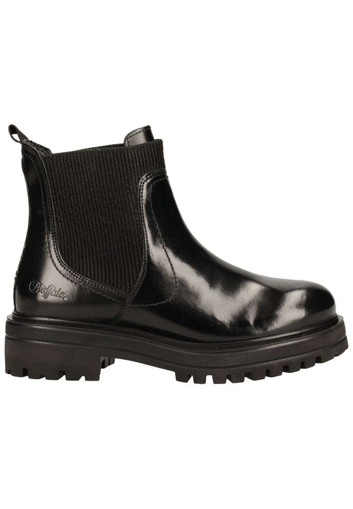 Buffalo Stiefelette Leder/Textil Schwarz Lack