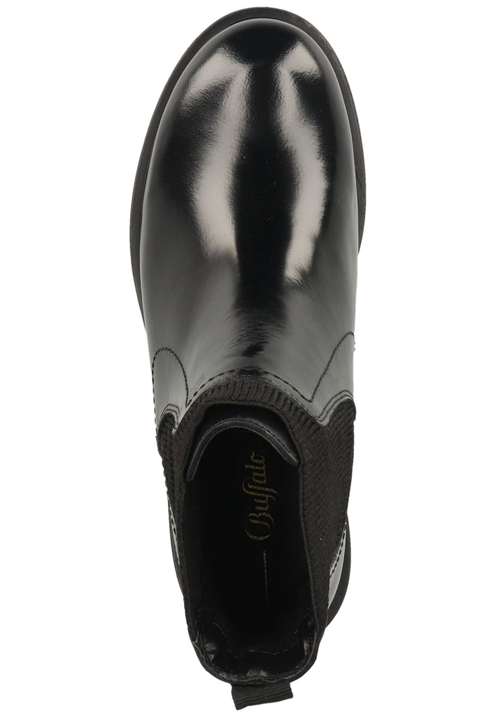 Buffalo Stiefelette Leder/Textil Schwarz Lack