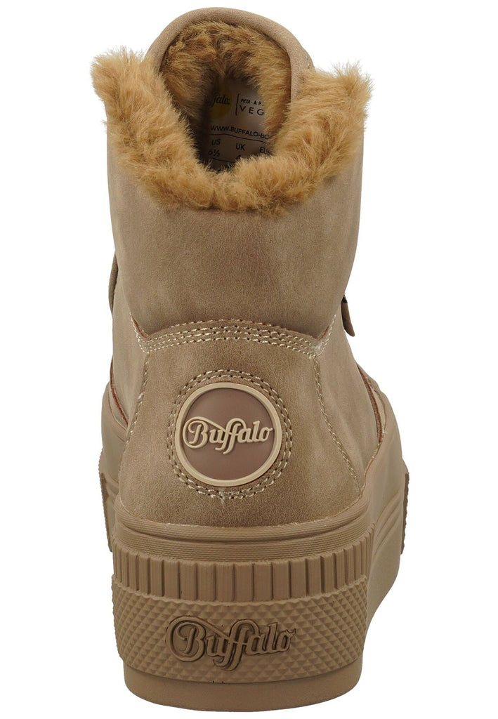 Buffalo Stiefelette Lederimitat Braun Warmfutter