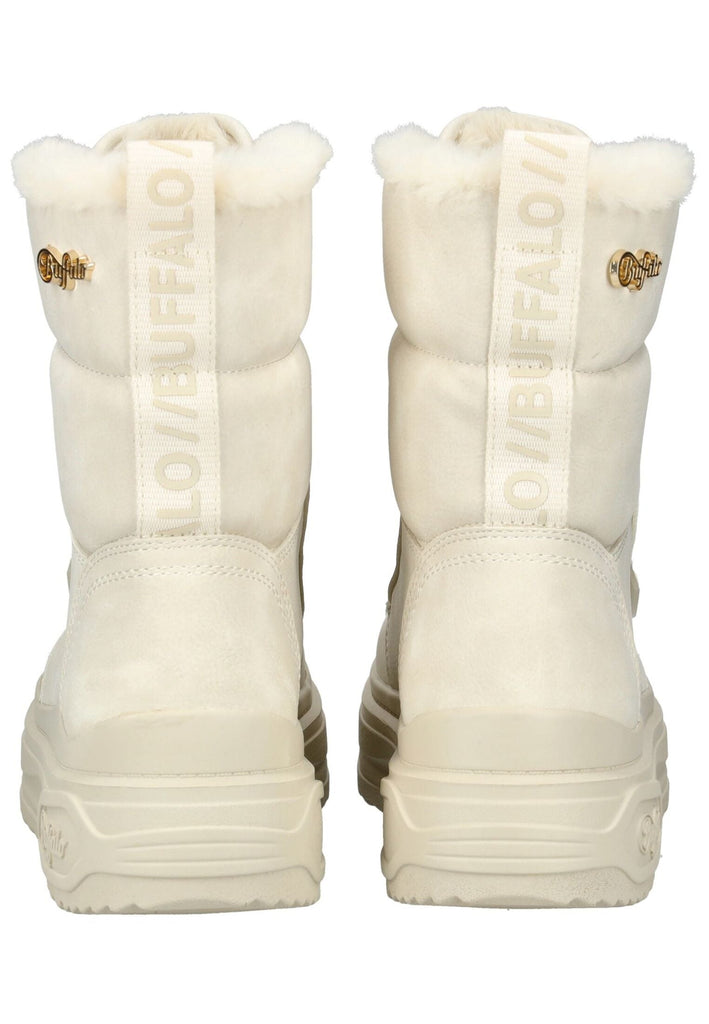 Buffalo Stiefelette Lederimitat Cream Warmfutter