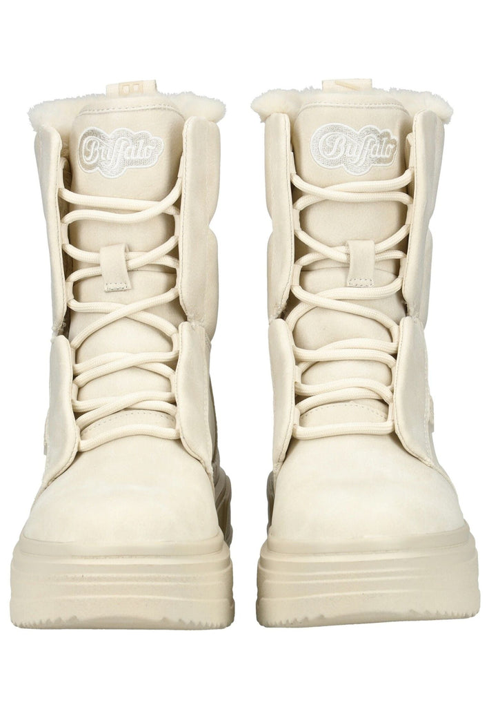 Buffalo Stiefelette Lederimitat Cream Warmfutter