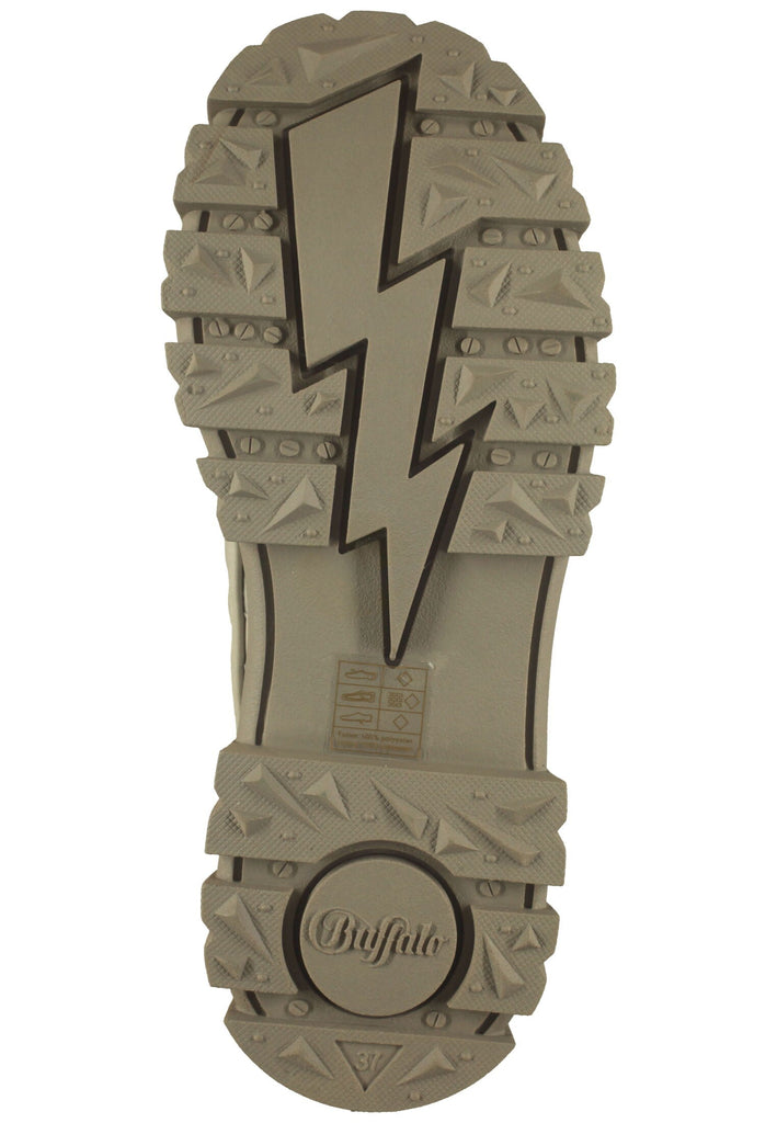 Buffalo Stiefelette Lederimitat Hellgrau