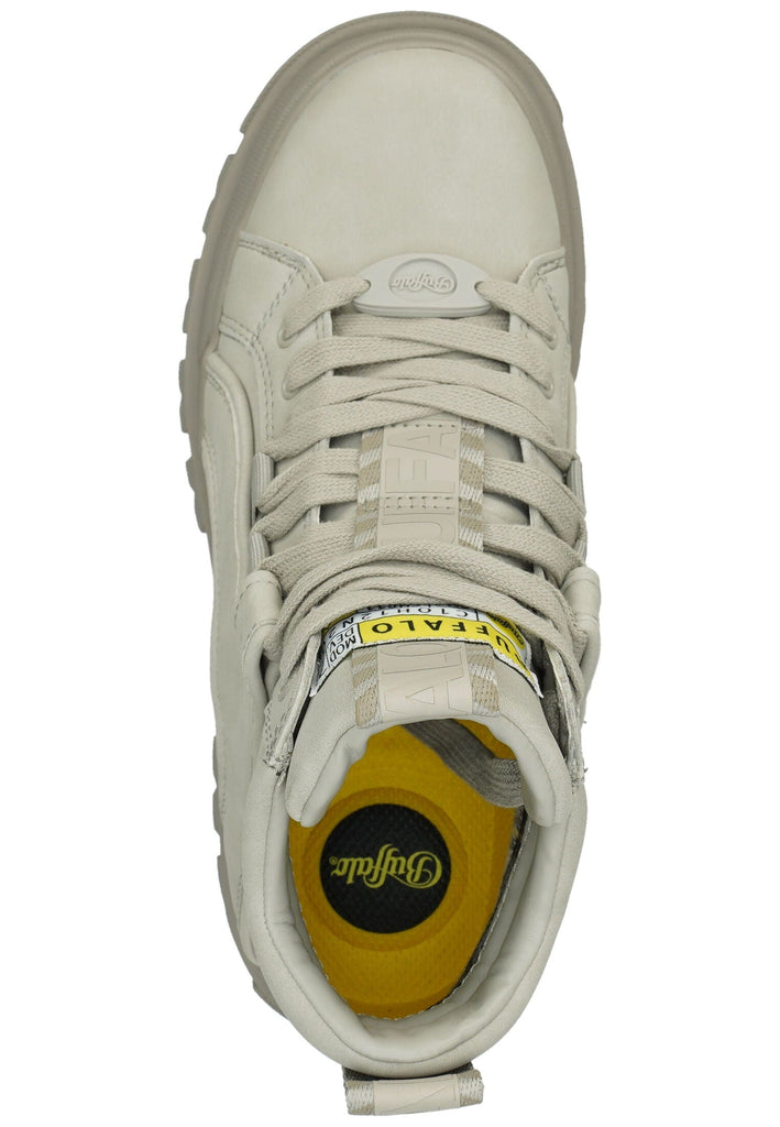 Buffalo Stiefelette Lederimitat Hellgrau