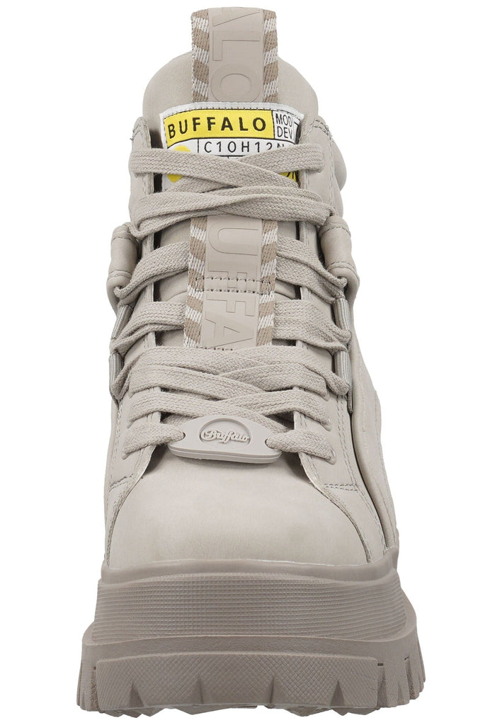 Buffalo Stiefelette Lederimitat Hellgrau