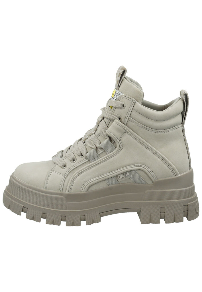 Buffalo Stiefelette Lederimitat Hellgrau