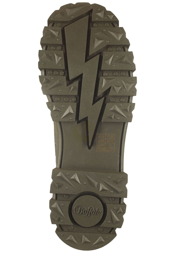 Buffalo Stiefelette Lederimitat/Mesh Khaki Warmfutter