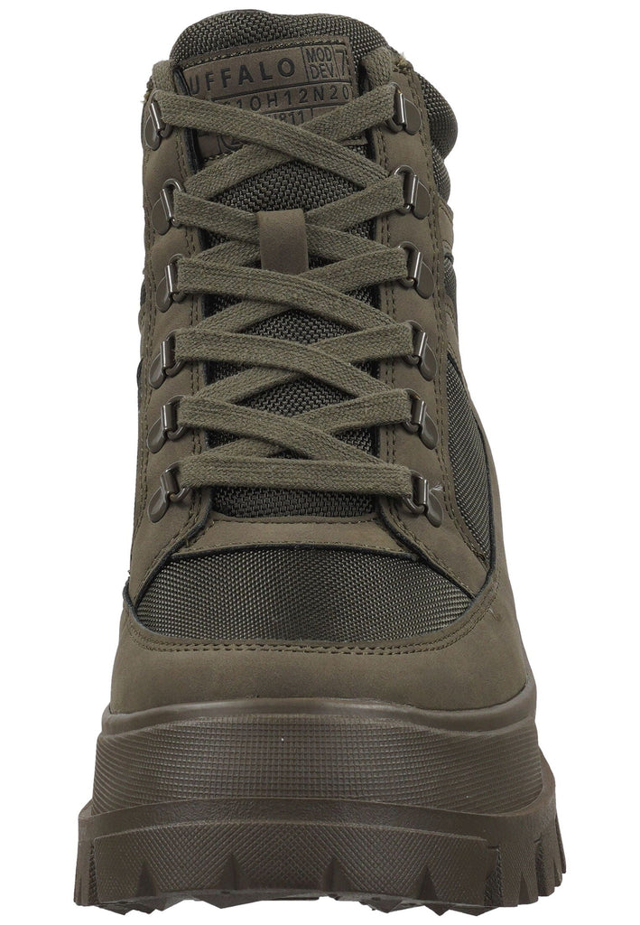 Buffalo Stiefelette Lederimitat/Mesh Khaki Warmfutter