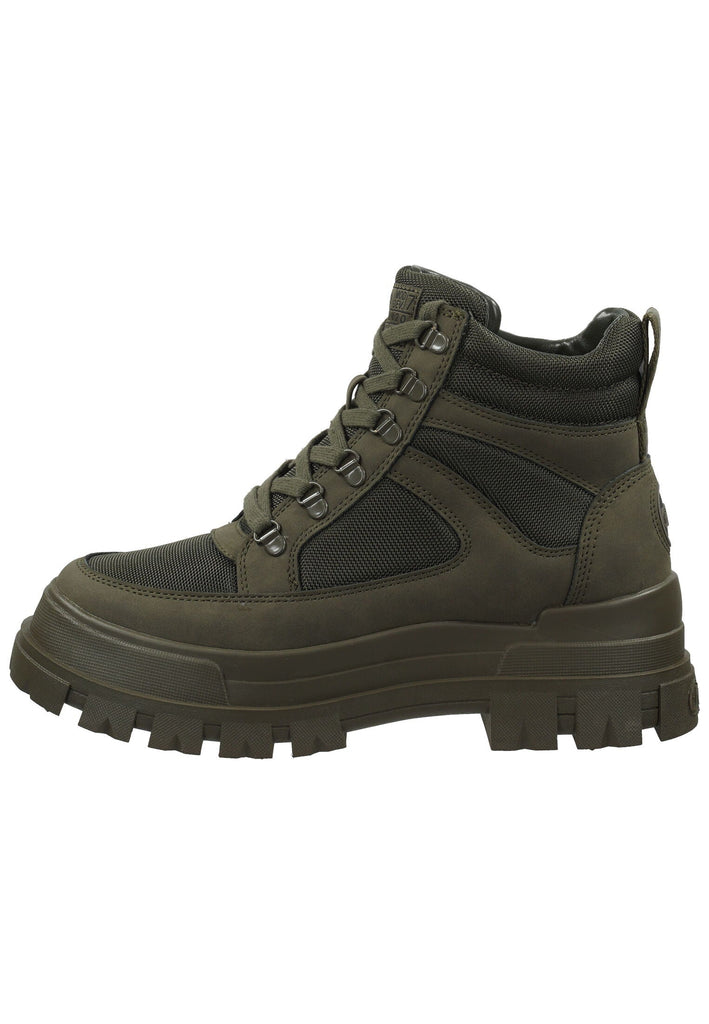 Buffalo Stiefelette Lederimitat/Mesh Khaki Warmfutter