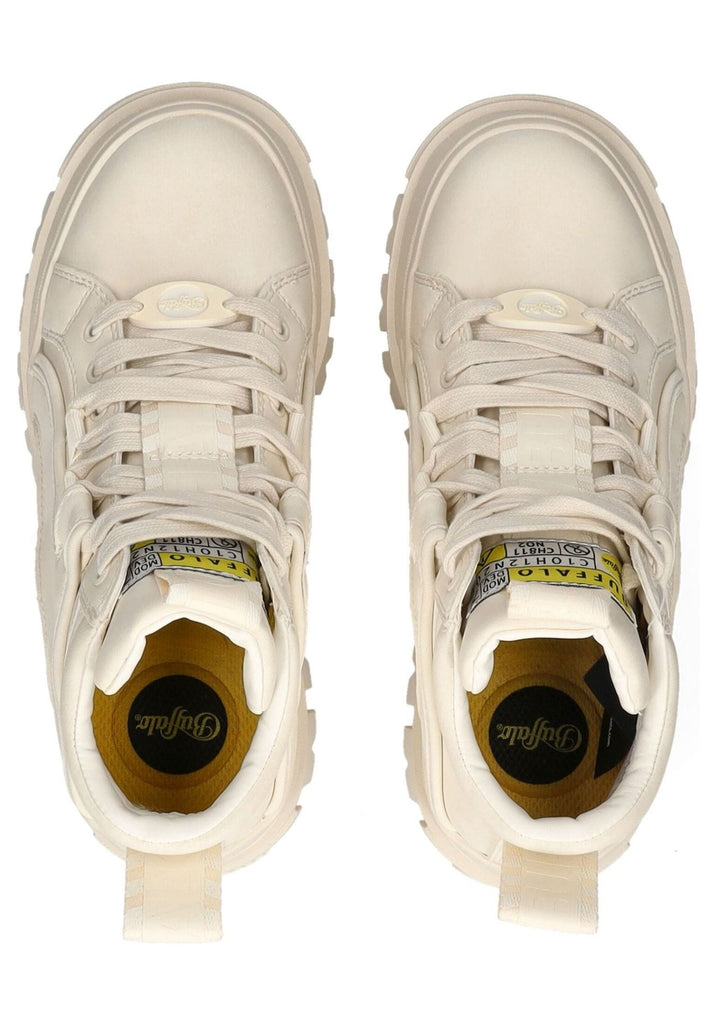 Buffalo Stiefelette Lederimitat Offwhite Warmfutter