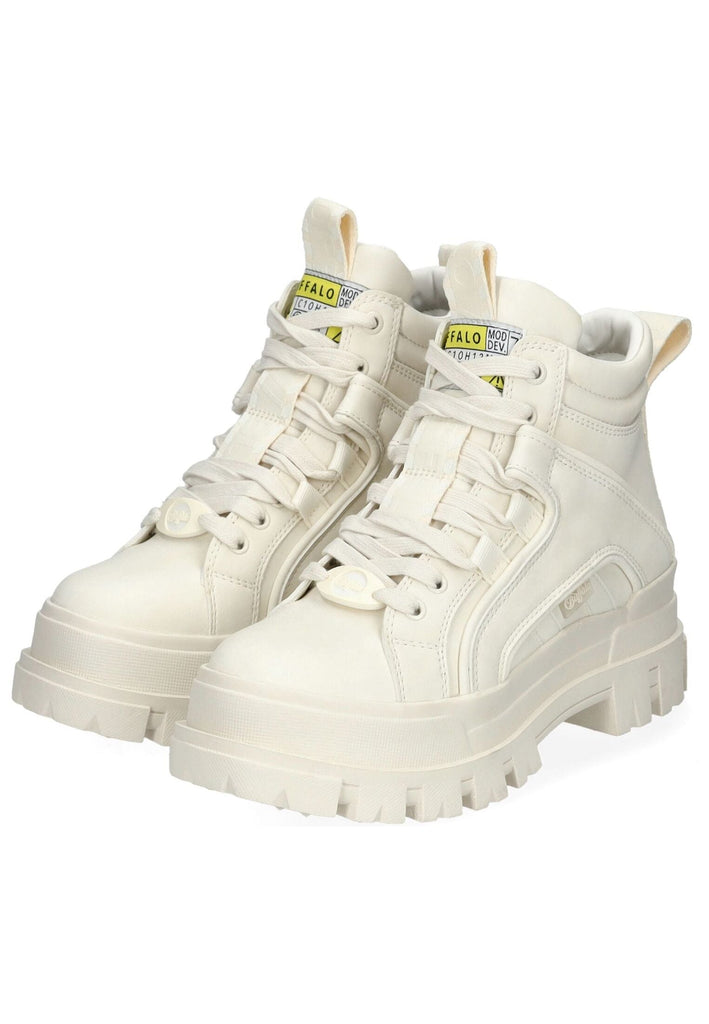 Buffalo Stiefelette Lederimitat Offwhite Warmfutter
