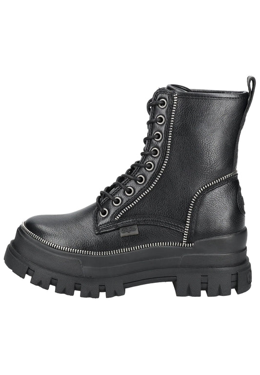 Buffalo Stiefelette Lederimitat Schwarz
