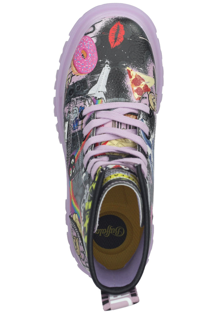 Buffalo Stiefelette Lederimitat Schwarz Kombi