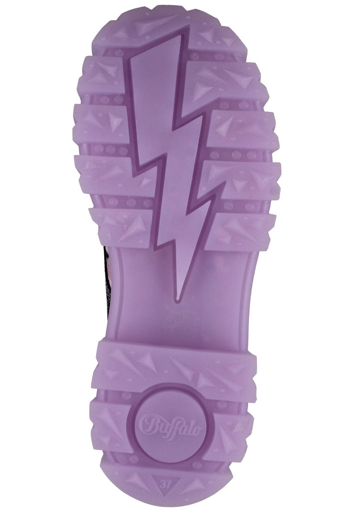 Buffalo Stiefelette Lederimitat Schwarz Kombi