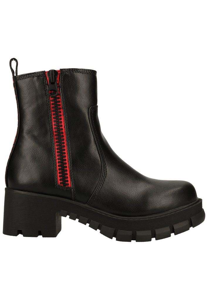 Buffalo Stiefelette Lederimitat Schwarz Lack