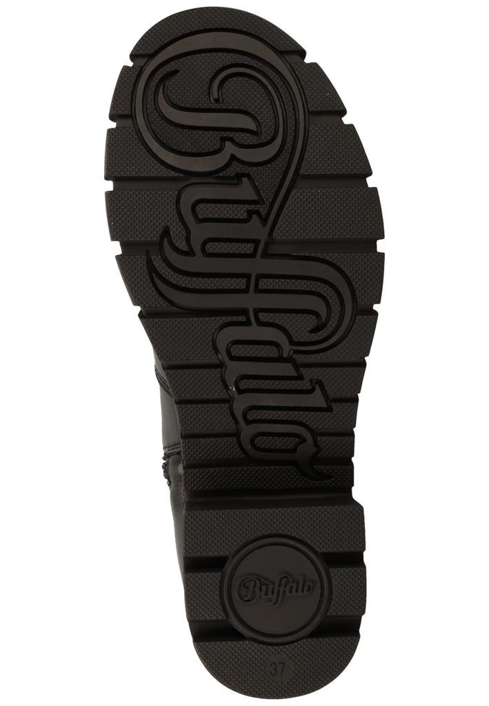 Buffalo Stiefelette Lederimitat Schwarz Lack