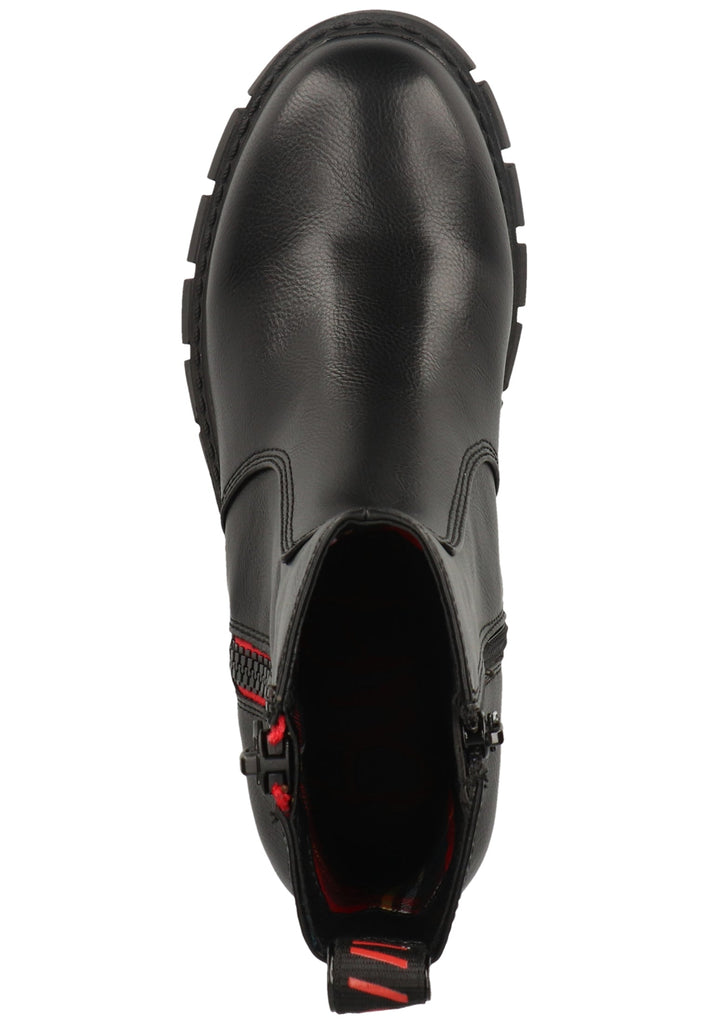 Buffalo Stiefelette Lederimitat Schwarz Lack