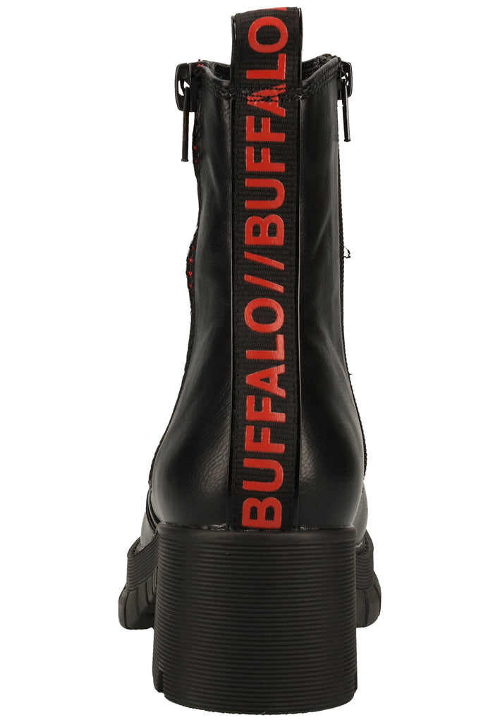 Buffalo Stiefelette Lederimitat Schwarz Lack