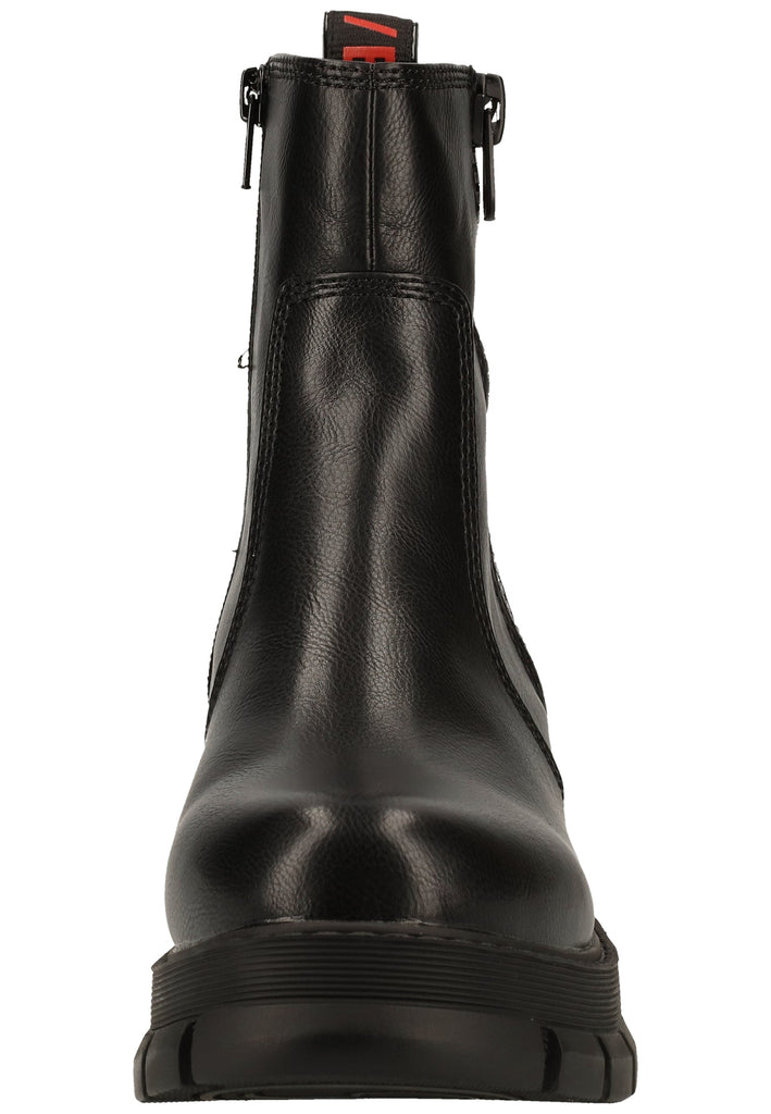 Buffalo Stiefelette Lederimitat Schwarz Lack