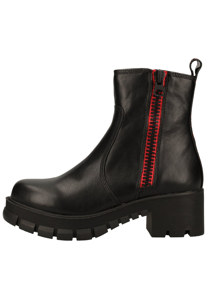 Buffalo Stiefelette Lederimitat Schwarz Lack