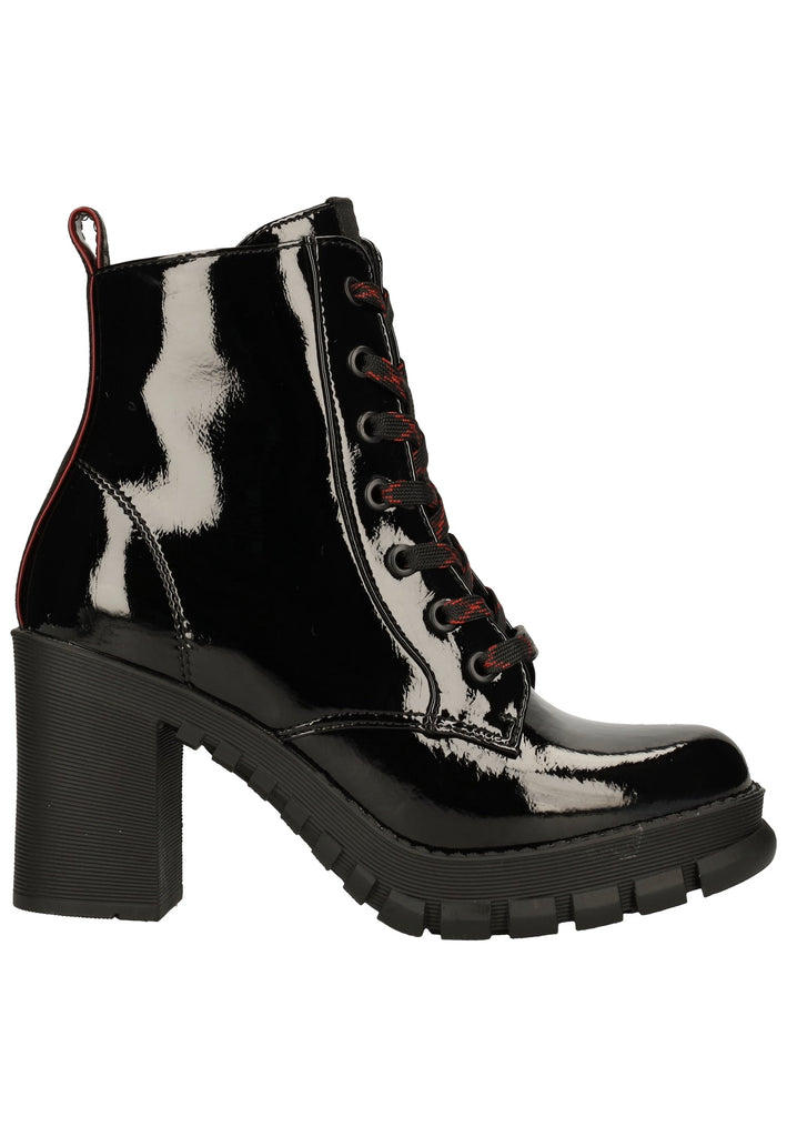 Buffalo Stiefelette Lederimitat Schwarz Lack