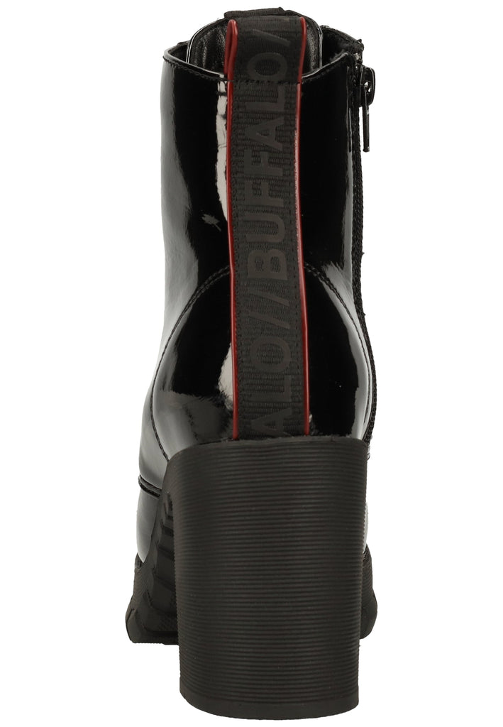 Buffalo Stiefelette Lederimitat Schwarz Lack