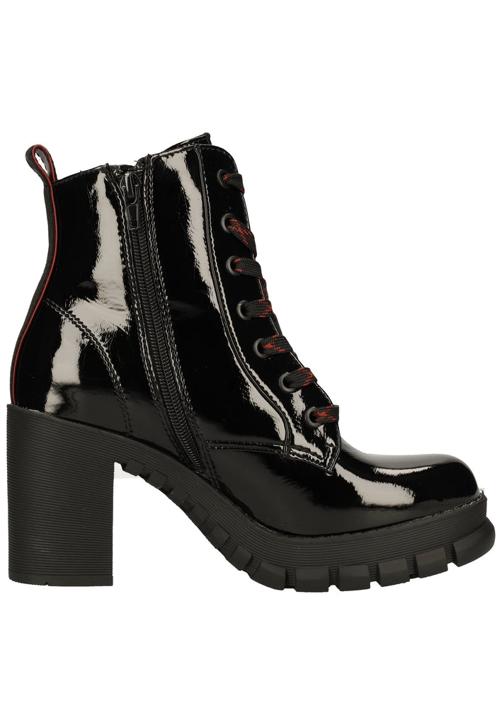 Buffalo Stiefelette Lederimitat Schwarz Lack