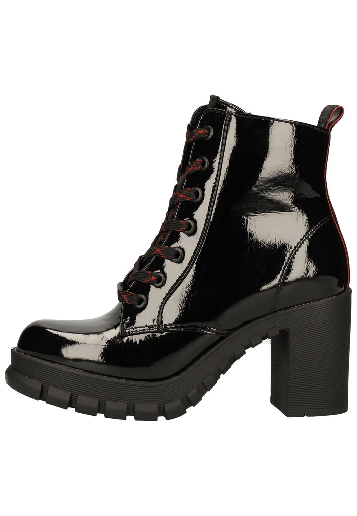 Buffalo Stiefelette Lederimitat Schwarz Lack