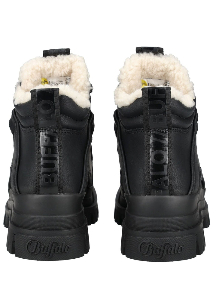 Buffalo Stiefelette Lederimitat Schwarz Warmfutter