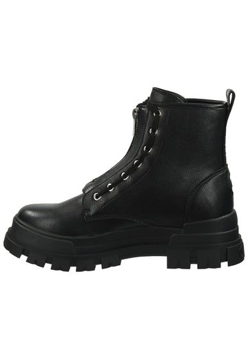 Buffalo Stiefelette Lederimitat Schwarz Warmfutter
