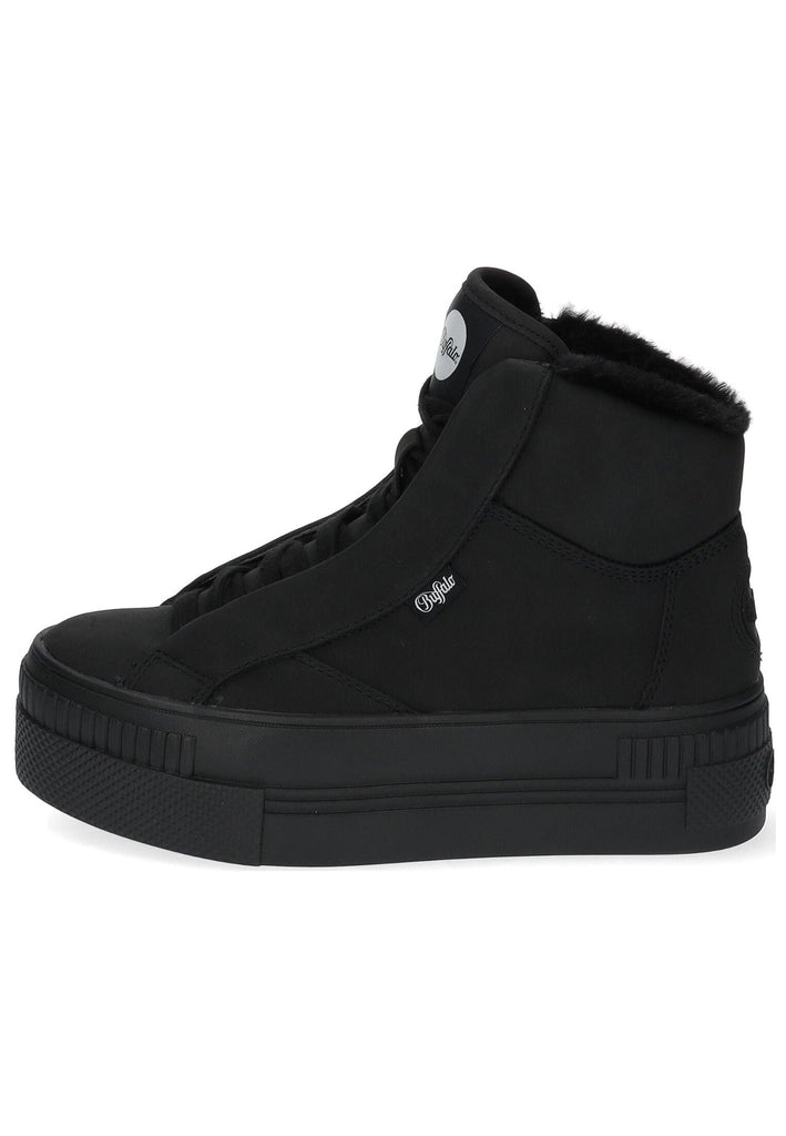 Buffalo Stiefelette Lederimitat Schwarz Warmfutter