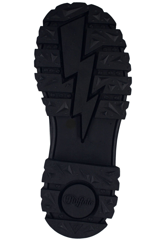 Buffalo Stiefelette Lederimitat Schwarz/Weiß