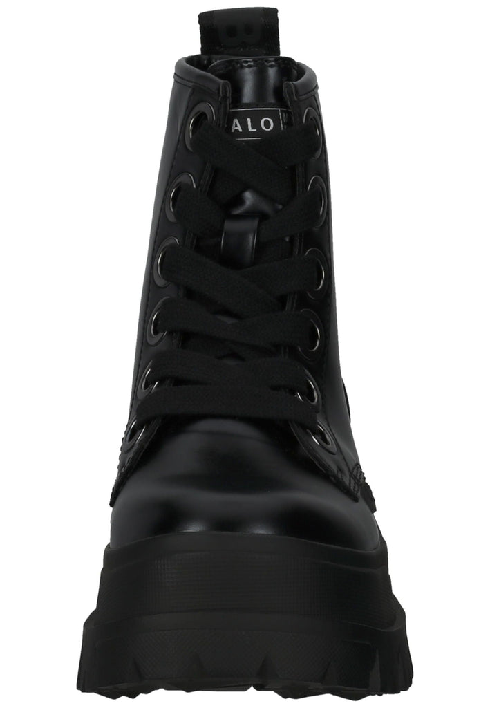 Buffalo Stiefelette Lederimitat Schwarz/Weiß