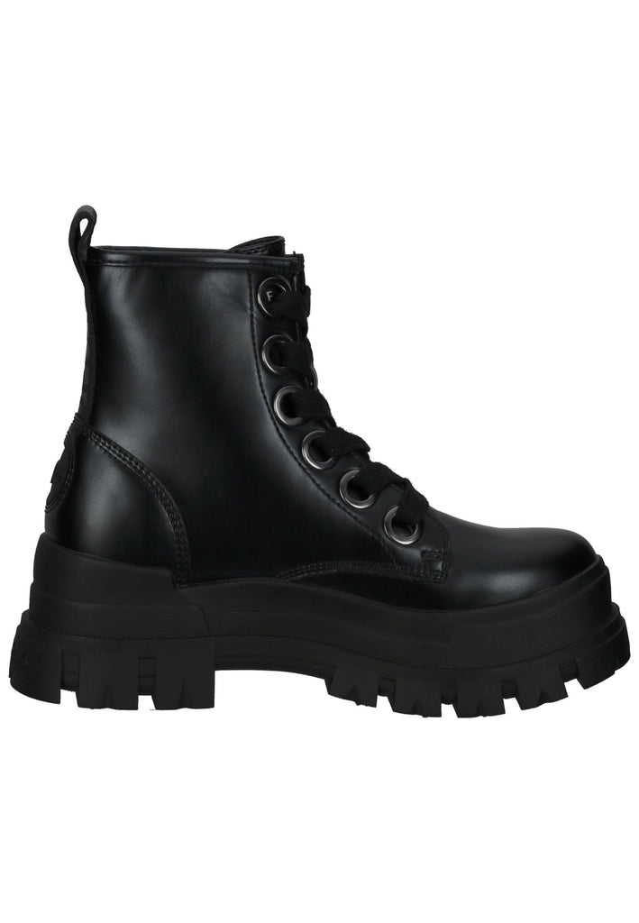 Buffalo Stiefelette Lederimitat Schwarz/Weiß