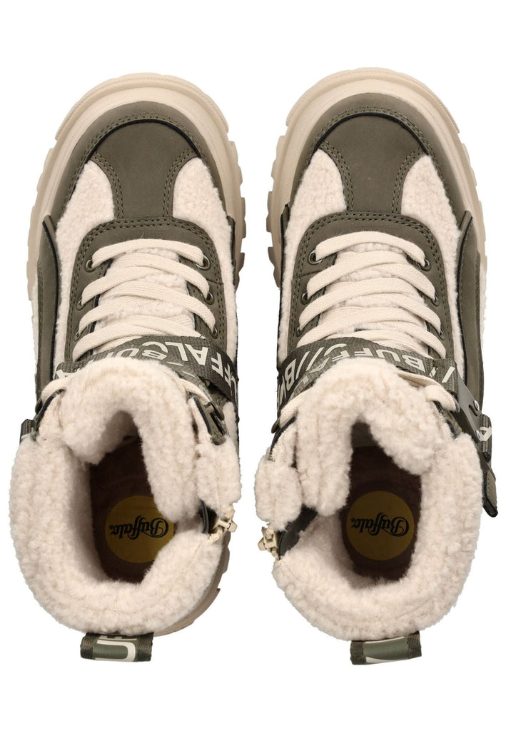 Buffalo Stiefelette Lederimitat/Textil Khaki Warmfutter