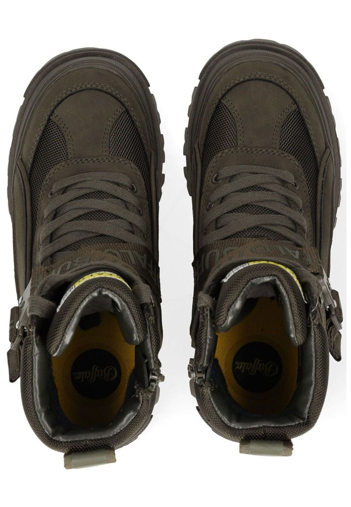 Buffalo Stiefelette Lederimitat/Textil Khaki Warmfutter