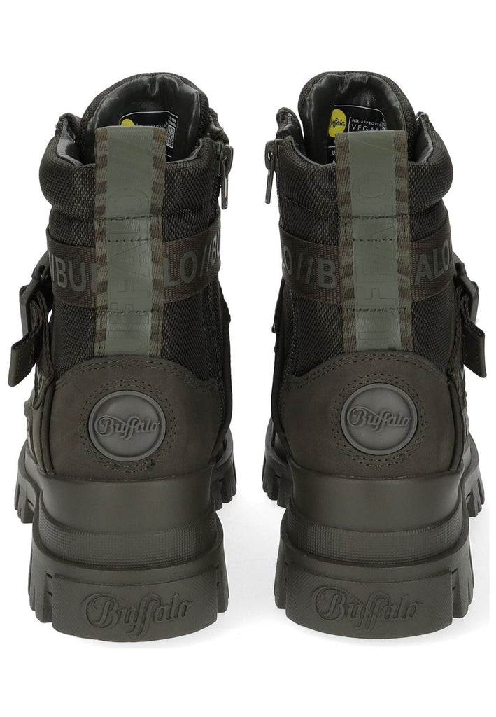 Buffalo Stiefelette Lederimitat/Textil Khaki Warmfutter
