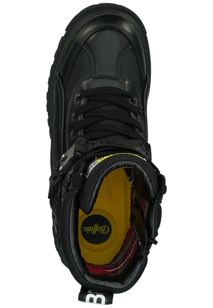 Buffalo Stiefelette Lederimitat/Textil Schwarz