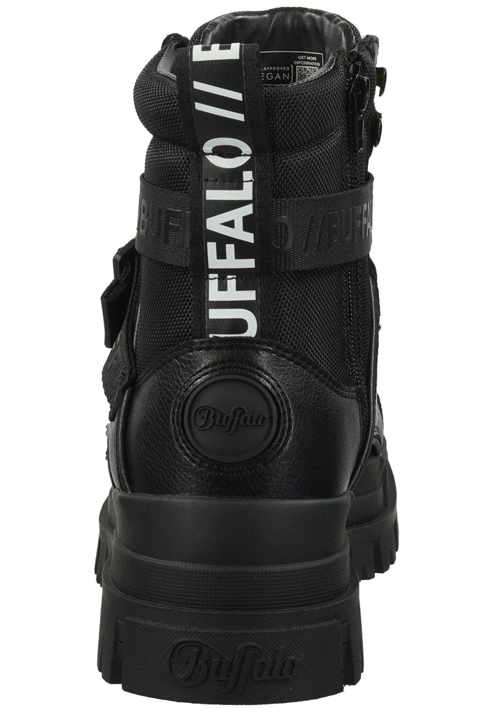 Buffalo Stiefelette Lederimitat/Textil Schwarz