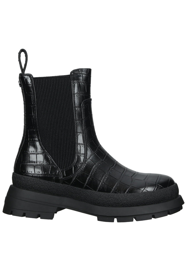 Buffalo Stiefelette Lederimitat/Textil Schwarz
