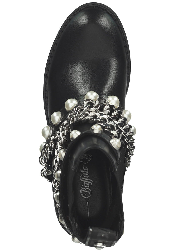 Buffalo Stiefelette Lederimitat/Textil Schwarz