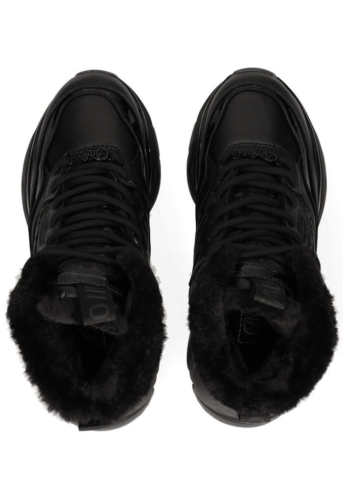 Buffalo Stiefelette Lederimitat/Textil Schwarz Warmfutter