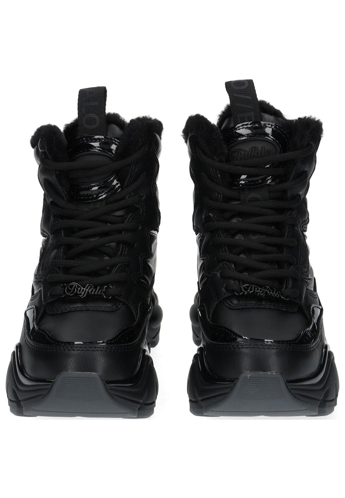 Buffalo Stiefelette Lederimitat/Textil Schwarz Warmfutter