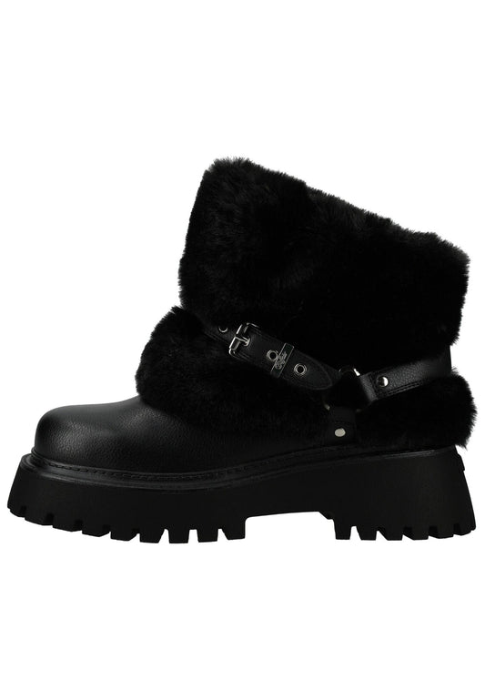 Buffalo Stiefelette Lederimitat/Textil Schwarz Warmfutter