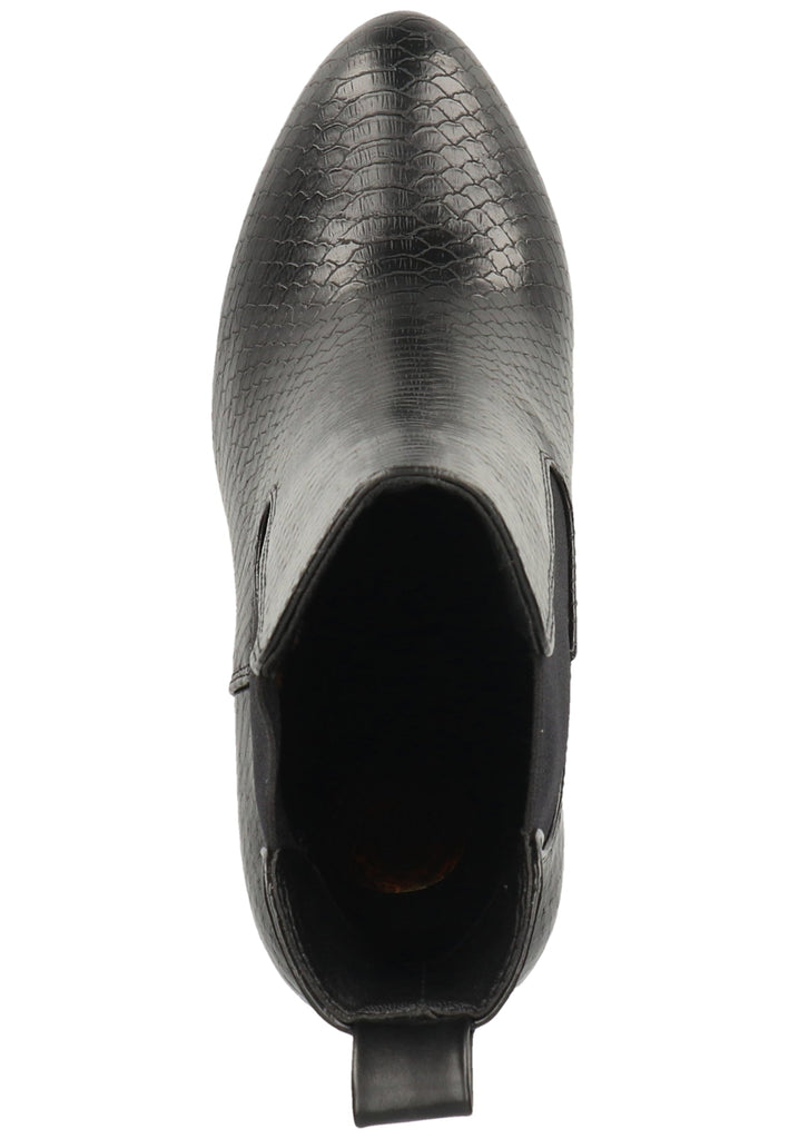 Buffalo Stiefelette Lederimitat/Textil Struktur Schwarz