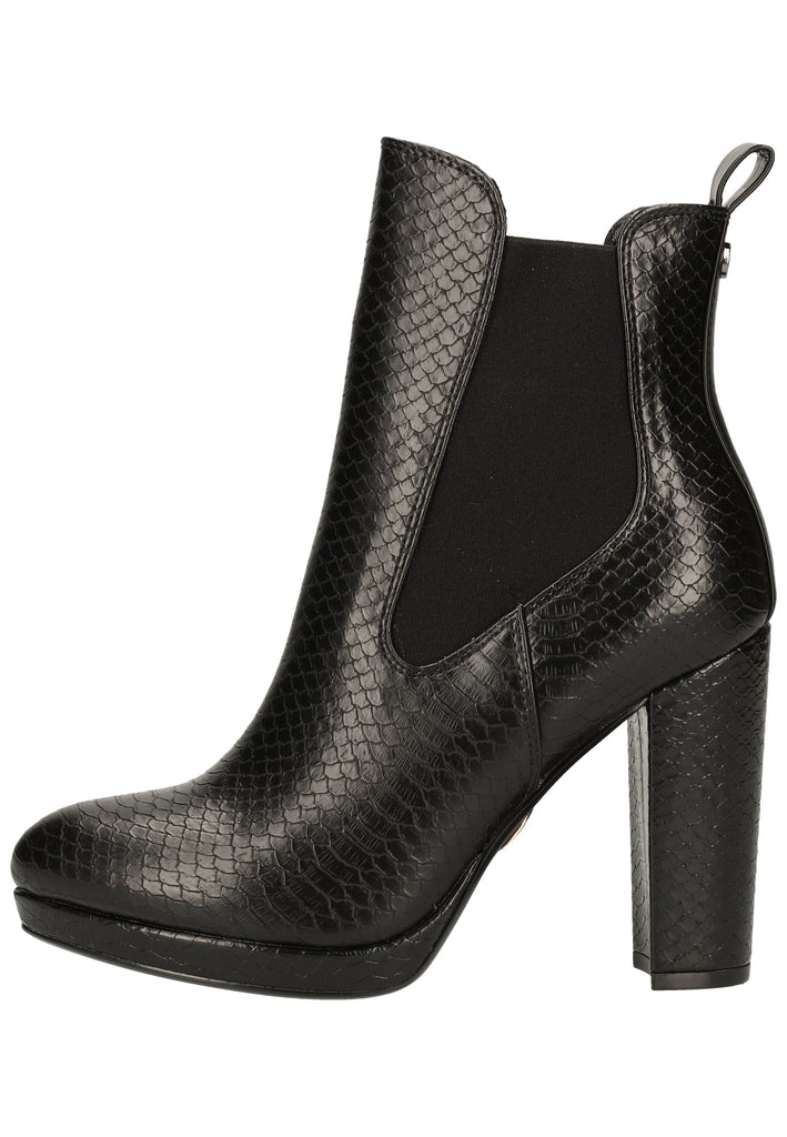 Buffalo Stiefelette Lederimitat/Textil Struktur Schwarz